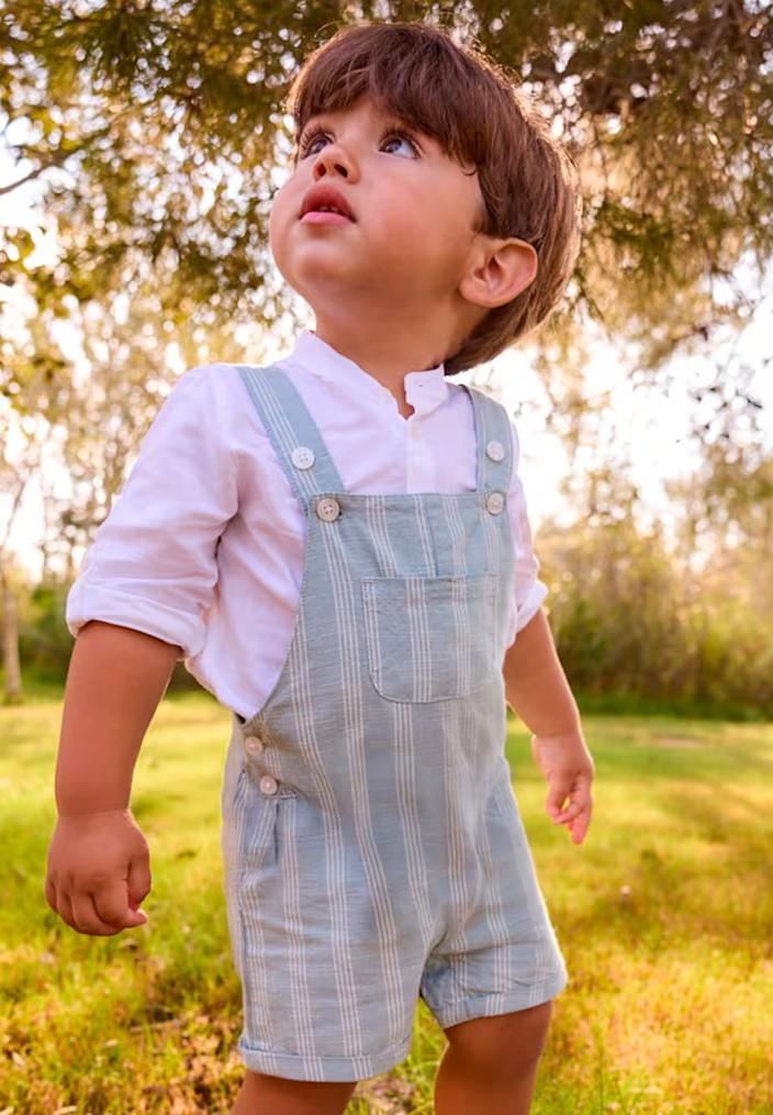 Striped Linnen Dungaree