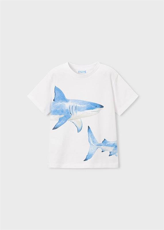 White shark print T-shirt
