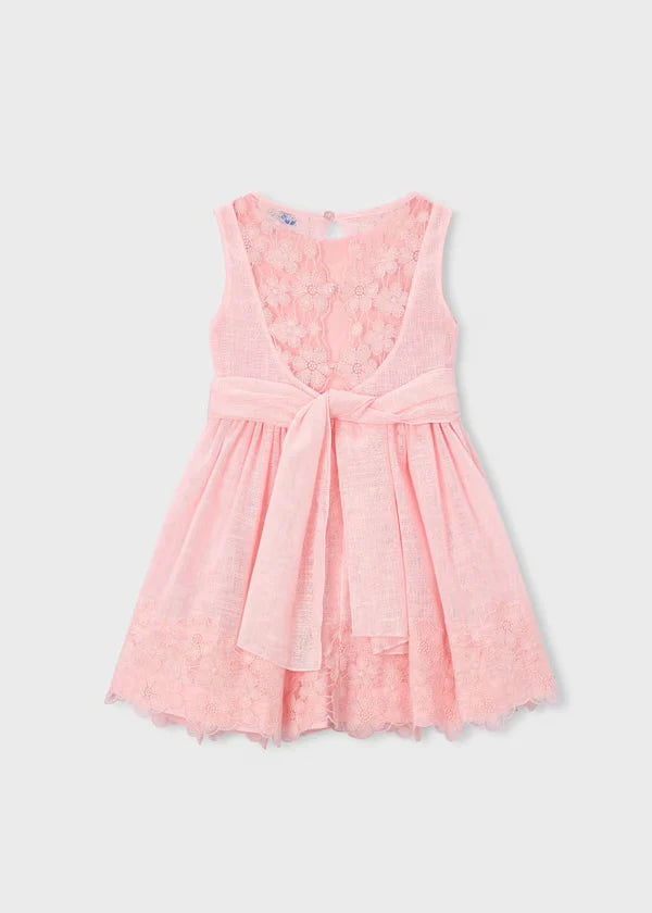 Pink Floral Lace Dress