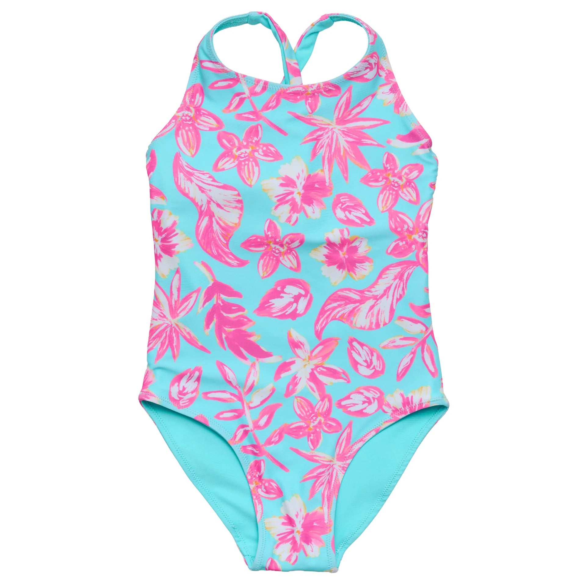 Girls Tropical Reversible Swim Suit