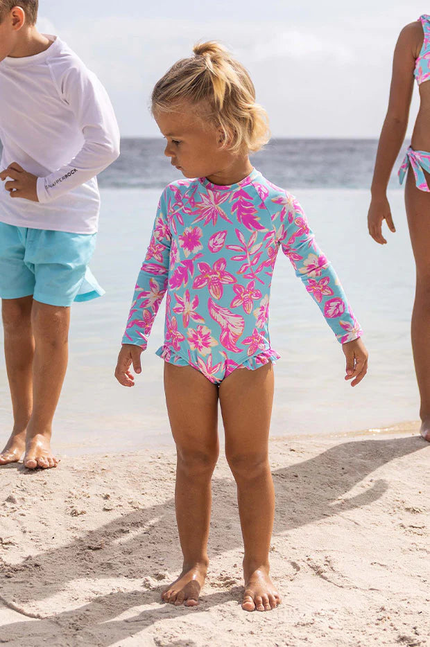 Girls Tropical Glow Surf Suit