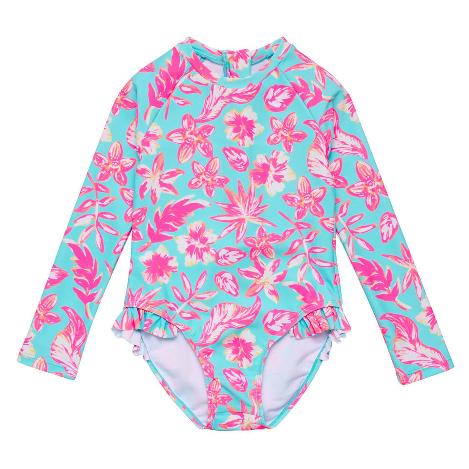 Girls Tropical Glow Surf Suit