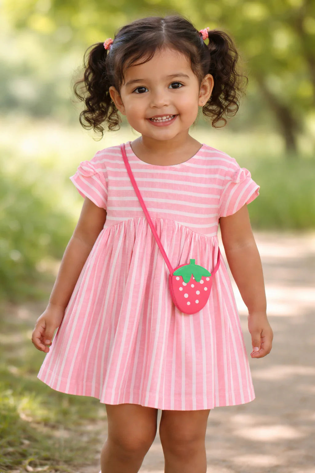 Red Geranium Striped Dress