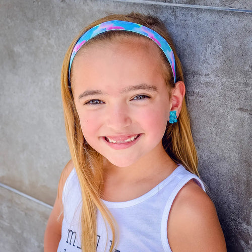 Blue Tie Dye Adjustable Headband