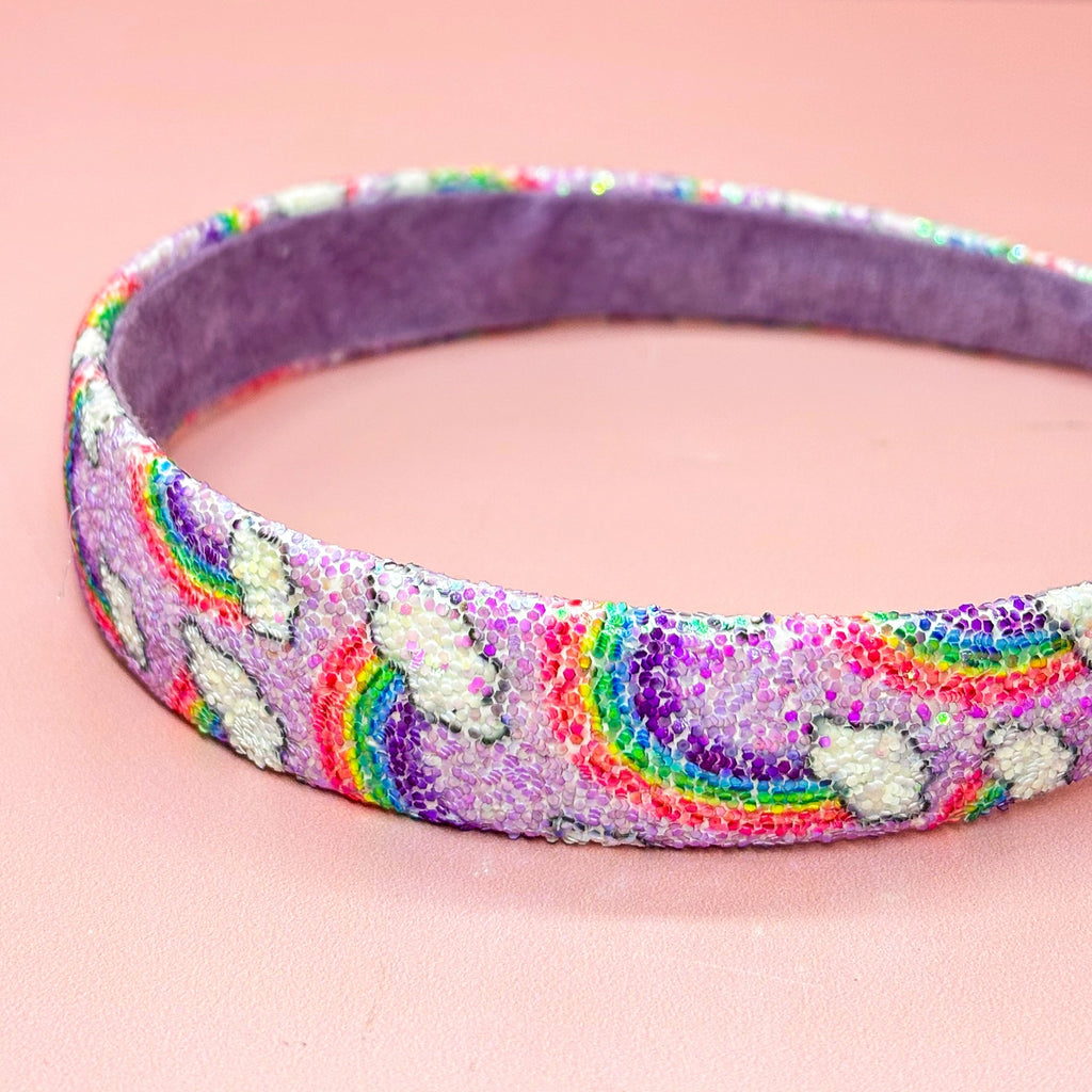 Rainbow Glitter Purple Headband